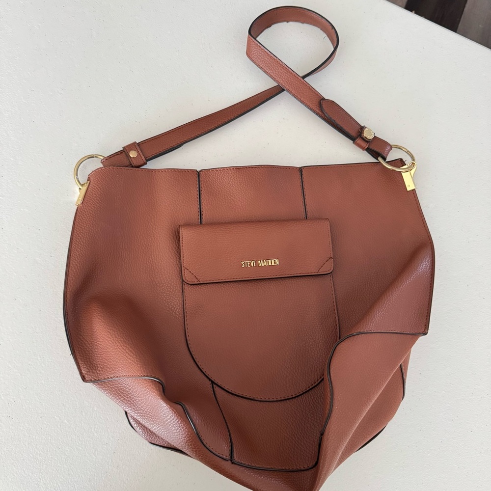 Steve Madden Tan Leather Shoulder Bag